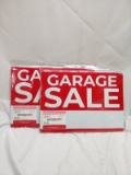 2 Packs of 2 Garage Sale Yard Signs w/ 16” Stakes