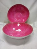 Qty 2 Plastic Serving Bowl 12” diameter