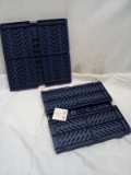 Pair of Collapsible Plastic Crates- Dark Blue