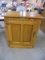 White Clad Solid Oak Ice Box Style End Table w/ Door