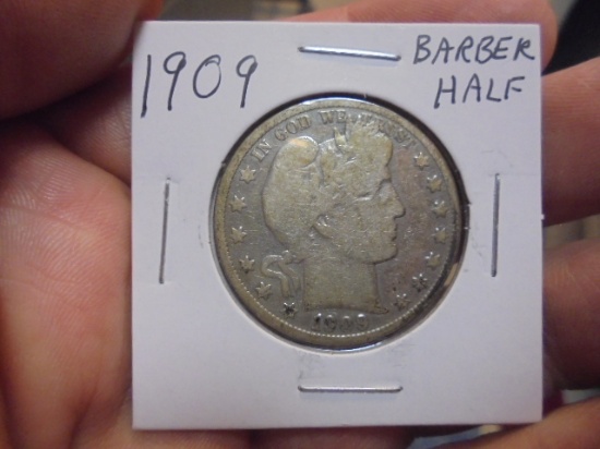 1909 Silver Barber Half Dollar