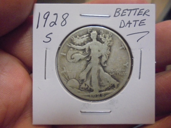 1928 S Mint Silver Walking Liberty Half Dollar