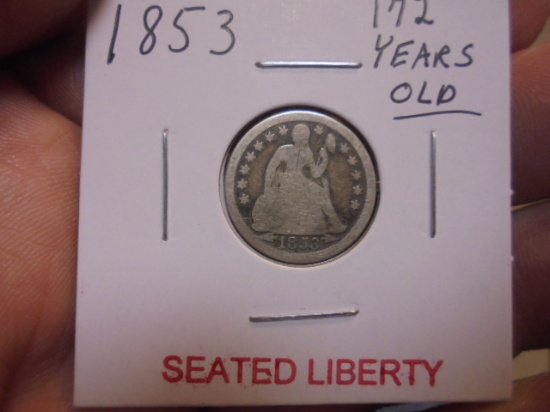1853 Seated Liberty Dime