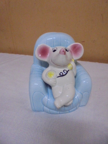 Vintage Ceramic Mouse in Chair Bank
