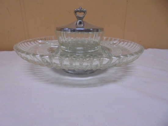 Vintage MCM Kromex Lazy Susan Condiment Server