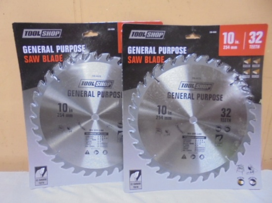 2 Brand New 10in/32 Tooth General Purpose Saw Blades
