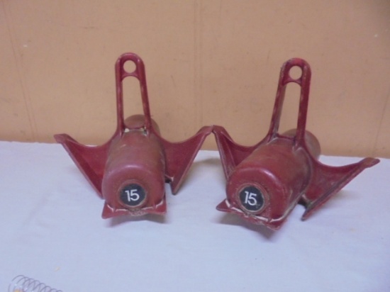 2 Grab Claw Marine 15 Plastic Coated Boat Anchors