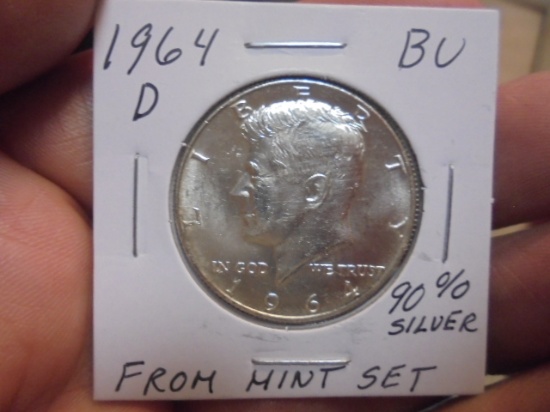 1964 D Mint Silver Kennedy  Half Dollar