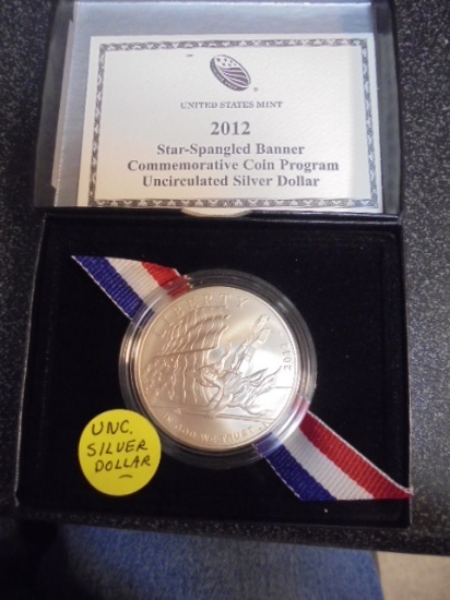 2012 Star Spangled Banner Uncirculated Silver Dollar