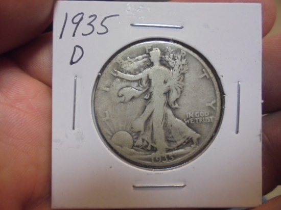 1935 D Mint Silver Walking Liberty Half Dollar