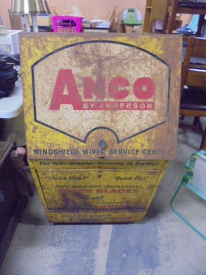 Vintage Steel Rolling Service Station Anco Wiper Blade Cabinet