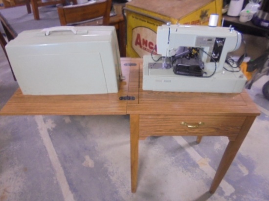 Vintage Sears Kenmore Sewing Machine w/ Sewing Cabinet