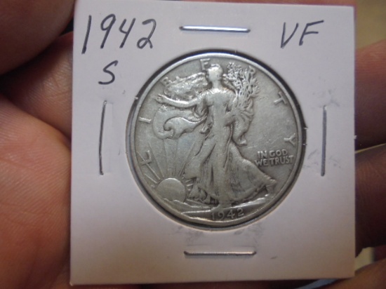 1942 S Mint Silver Walking Liberty Half Dollar