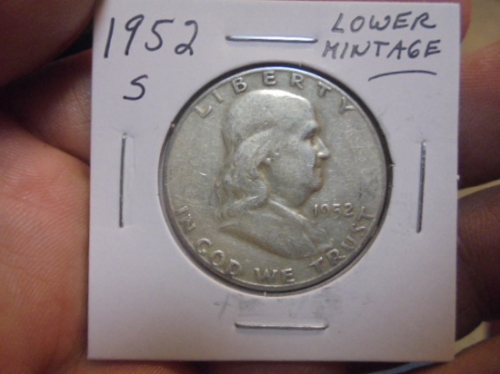 1952 S Mint Silver Franklin Half Dollar