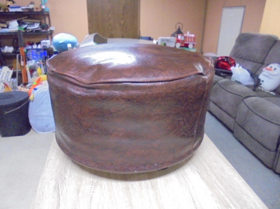Vintage Rolling Round Ottoman