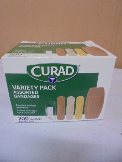 Brand New 200ct Curad Variety Pack Bandages