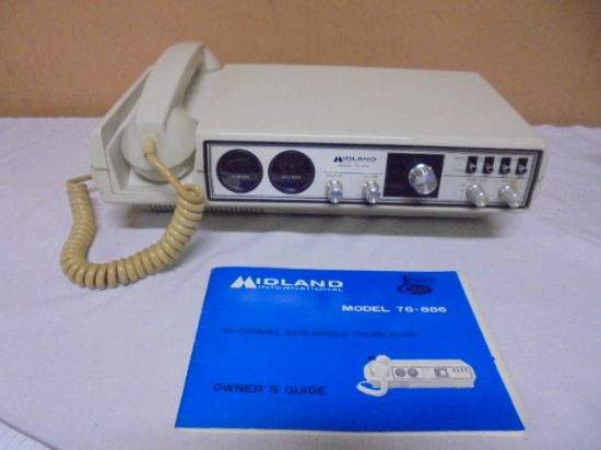Vintage Midland Model 76-886 40 Channel Base/Mobile Trnsceiver/Manual