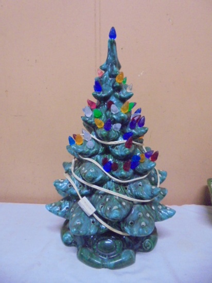 Vintage Large Lighted Ceramic Christmas Tree