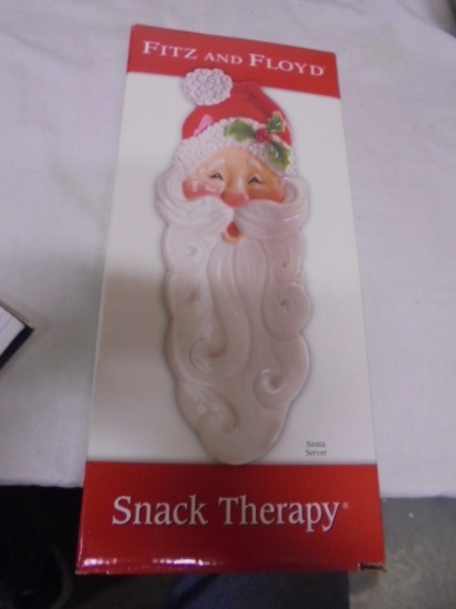 Fitz & Floyd Snack Therapy Santa Serving Dish