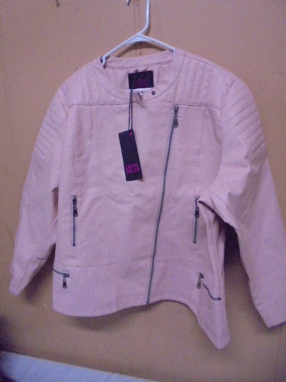 Ladies Olivia Miller Pink Leather Jacket