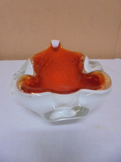 Beautiful Heavy Art Glass Bowl