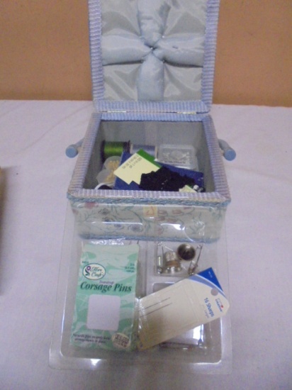 Sewing Basket Filled w/ Sewing Supplies