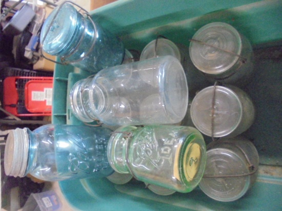 Large Group of Vintage Quart & Pint Canning Jars