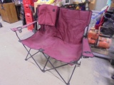 Outdoor 2 Seater Camp Chair w/ Drink Holder