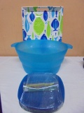Large Heavy Duty Plastic Tray-Party Tub-Plates-Flatware