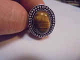 Ladies German Silver and Tiger Eye Ring