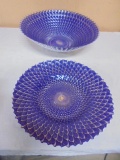 Beautiful Turkish Design Peacock Art Glass Bowl and Plate