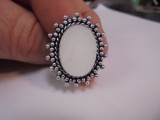 Ladies German Silver & Mother of Pearl Ring