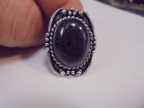 Ladies German Silver & Blue Sunstone Ring