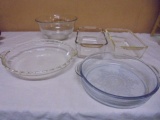 5pc Group of Glass Baking Dishes & Mixing Bowls