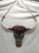 21”W Hanging Multi-color Longhorn Skull Decor