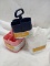 Lot of 4 Assorted Color 4-Slot Removable Compartment Caddys