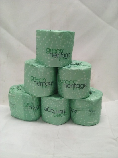 Lot of 6 Green Heritage Pro Resolute Tissue/Toilet Paper Rolls