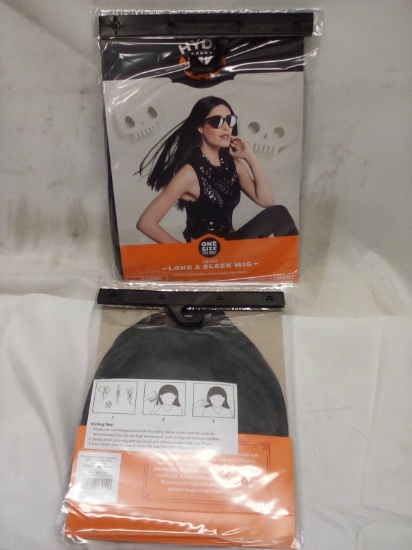 Qty 2 Adult One Size Fits Most Long & Sleek Wig