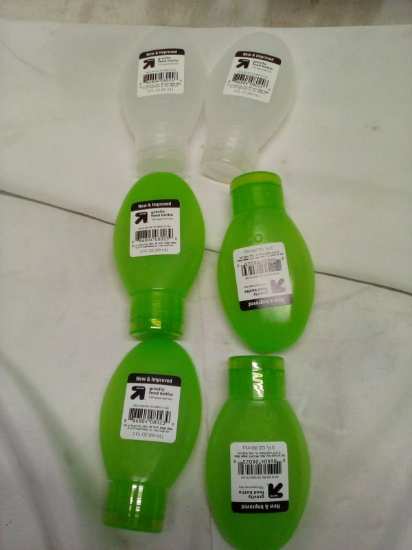 Qty 6 TSA Approved 3oz Gravity Feed Bottles