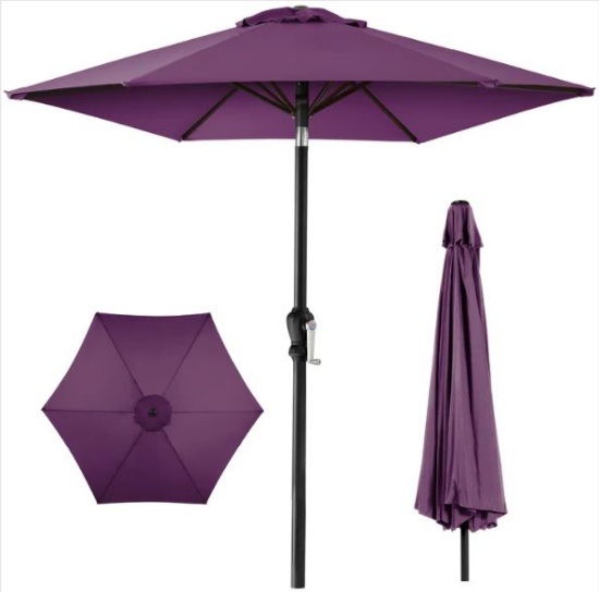 10’ Outdoor Steel Market Patio Umbrella w/ Tilt Crank Lift- MSRP $114.99