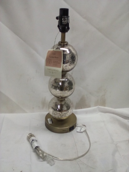20” Large Threshold Decorative Shattered Silver Bubble Lamp Base