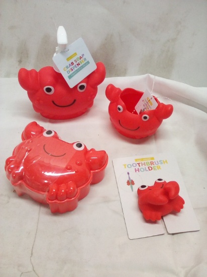 4Pc Decorative Bathroom Set- Lobster