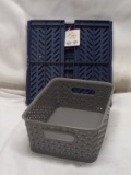 Plastic Collapsible Crate 10” x 10”/ 9” x 7” x 3” Plastic Storage Crate