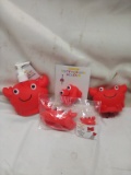 4pc Crab Bathroom Set- Soap Dispenser, Toothbrush Holder, Cup, Tube Sqeezer