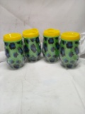 Qty 4 Plastic Lidded Tumblers