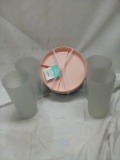 Set of 6 Assorted Color Pillowfort Divided Plates/  4ct 10oz Plastic Cups