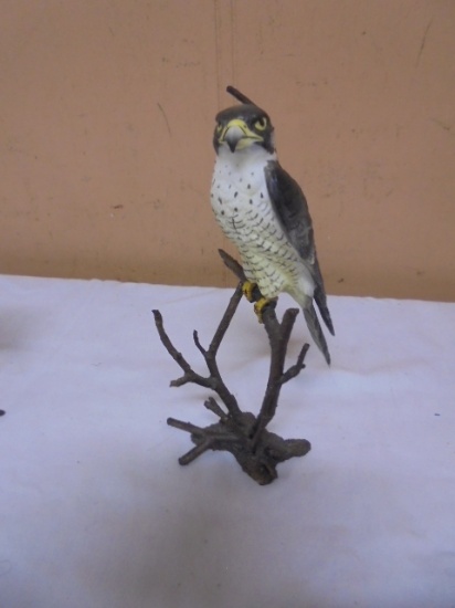 Royal Worcester Birds of Prey Peregrine Falcon on Metal Tree Figure