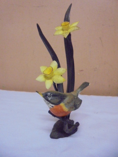 Royal Worcester American Robin on Metal Tree Figure
