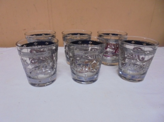 Set of 6 Vintage Pepsi-Cola Rocks Glasses