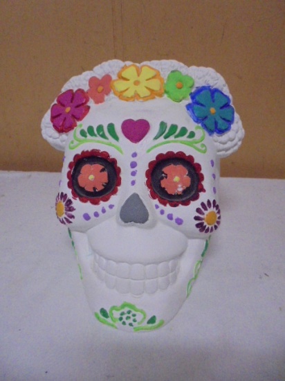 Hand Painted Skull Décor Piece